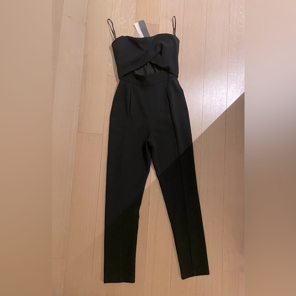 Black Halo Pants - Black Halo Slim Cut-Out Jumpsuit, size 4